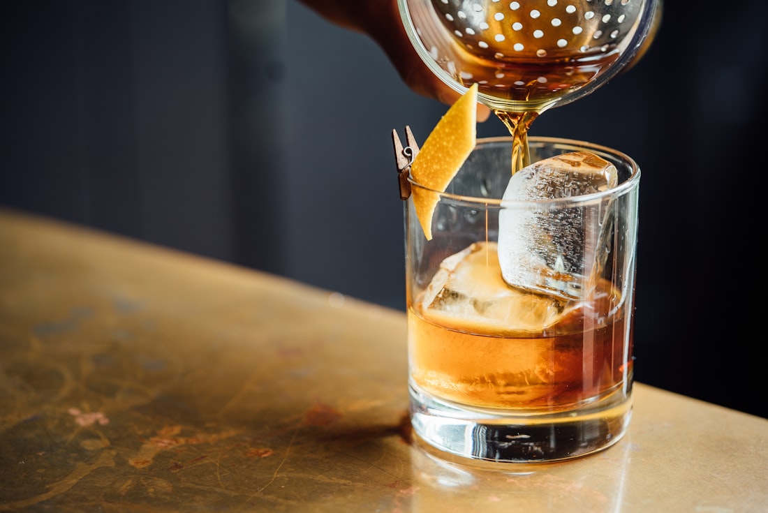 Barrel Old Fashioned — Rye, demerara, oak smoke