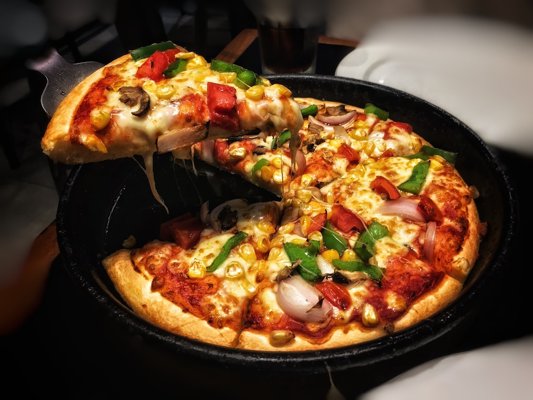Garden Pan — peppers · corn · red onion · pan crust